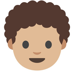 Fototapeta premium Curly Hair Emoji Face 