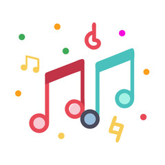 Music Notes Icon Representing Party Music and Celebration