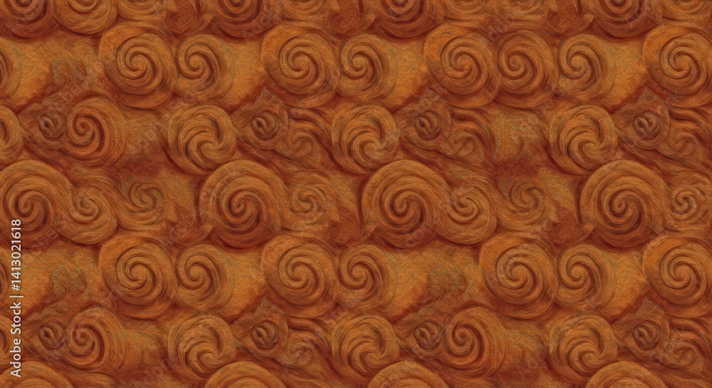 Aufkleber abstract swirls pattern background in brown and orange colors