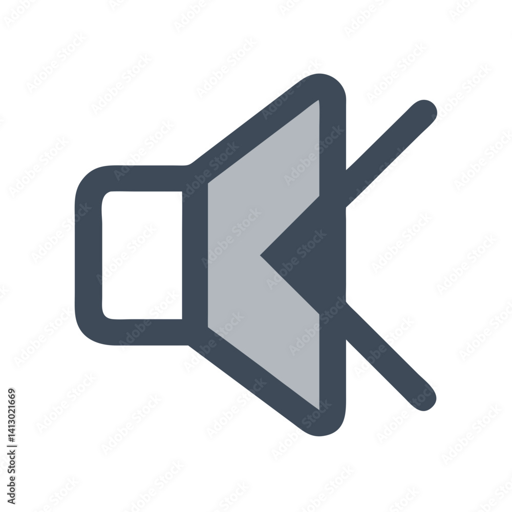 Poster muted speaker icon representing sound off status