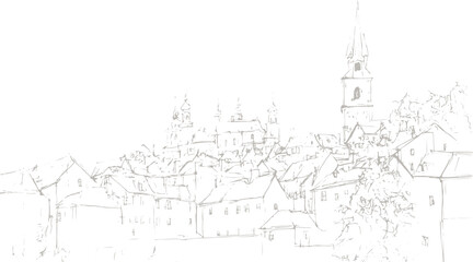 Obraz premium sketch drawing of a abstract city landscape 
