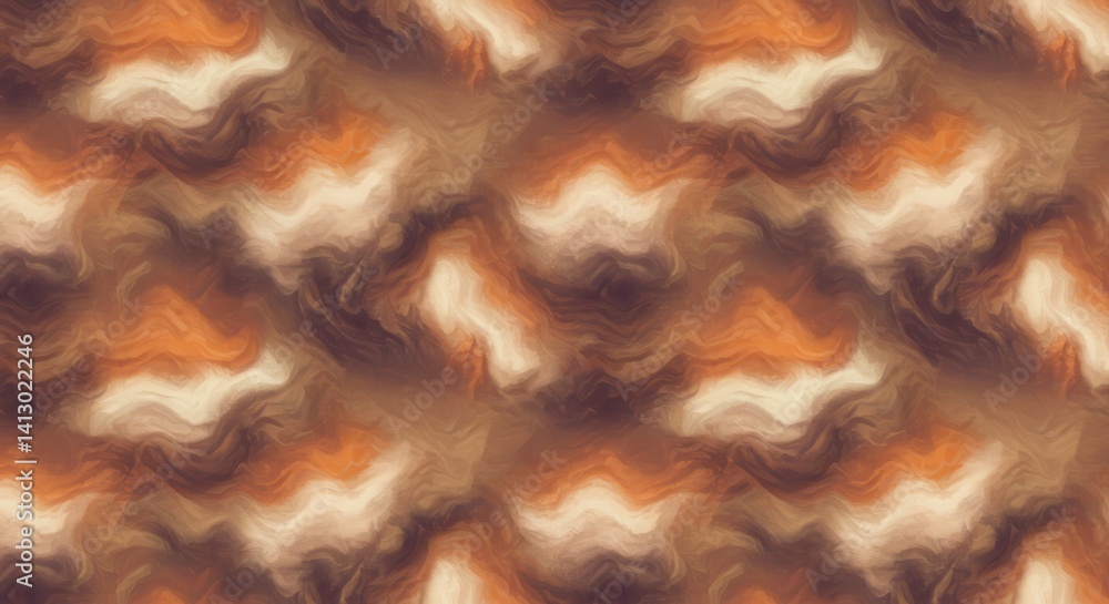 Aufkleber Abstract brown and white wave pattern background creating fluid motion