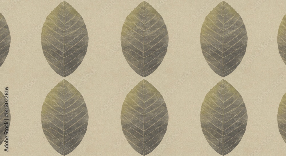 Poster elegant repeating leaf pattern background for interior design projects