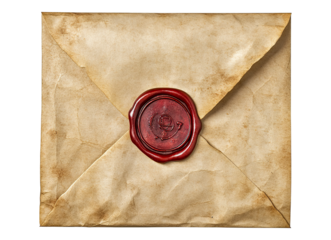 vintage envelope with wax seal