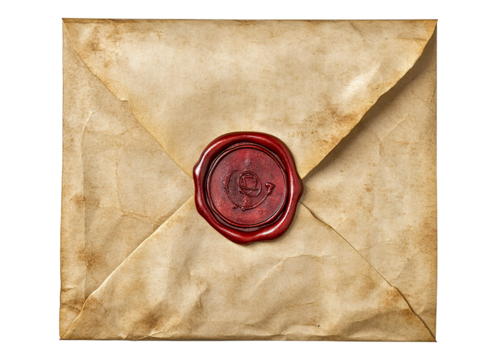vintage envelope with wax seal