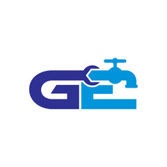 Letter G and E Plumber Logo Vector 001