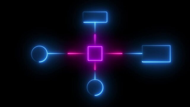 Group hierarchy icon illustration infographic Diagram connection contour corporate data design diagram flow flowchart black background