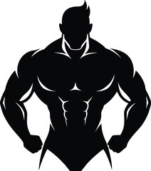 Fototapeta premium body builder focus silhouette.