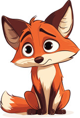 Obraz premium red fox cartoon
