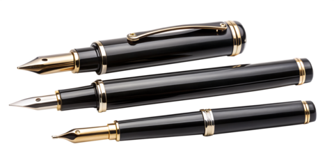 Black pen  ball point  isolated on white background