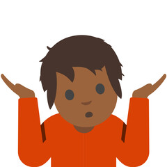 Obraz premium Shrug Emoji - Dark Skin Tone 