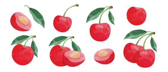 Lemon fruit Design elements. watercolour style vector illustration