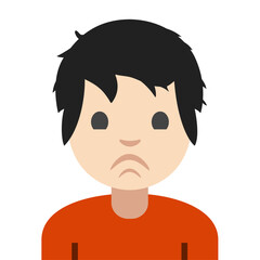 Sad Black-Haired Boy
