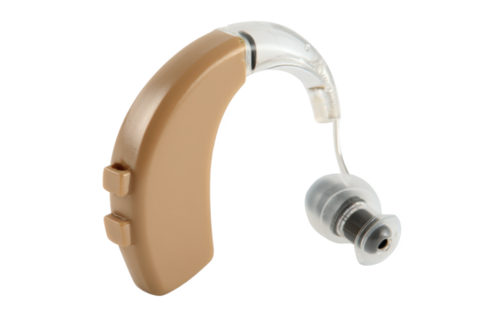 Amplifying Life's Symphony: A close-up of a modern hearing aid, designed to seamlessly blend into everyday experiences and restore the beauty of sound.