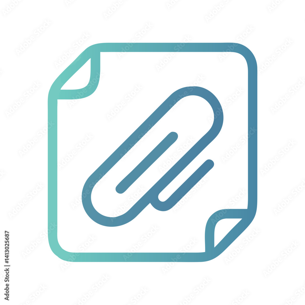 Poster paperclip icon representing attachment in message