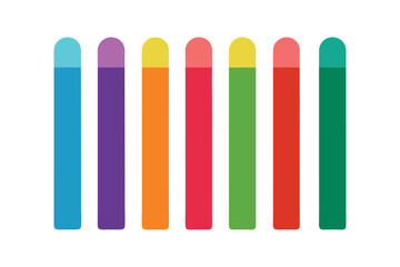 A set of oil pastel color vector art illustration