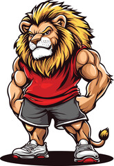 illustration of lion cartoon