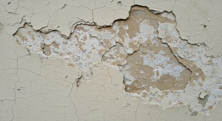 Obraz premium Close up of aged wall with peeling paint and cracked surface