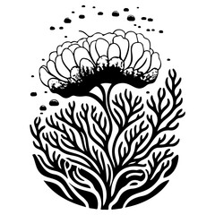 Monochrome Floral Arrangement Detailed Design