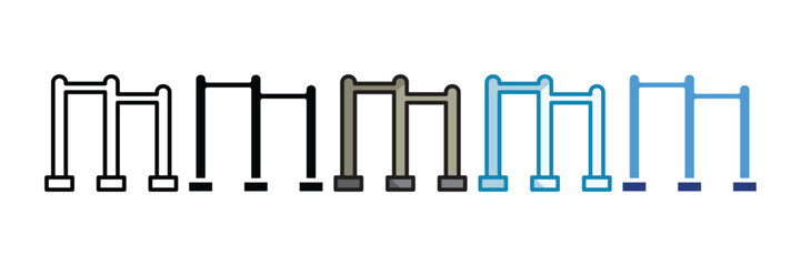 Pull-Up Bar Icon Set Multiple Style Collection