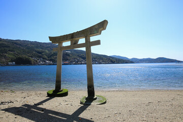 愛媛県八幡浜市　舌間厳島神社　海の鳥居