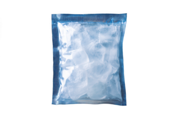 Frozen Refreshment: A Bag of Ice Cubes, Ready to Chill Your Drinks and Add a Cool Touch to Your Summer Gatherings