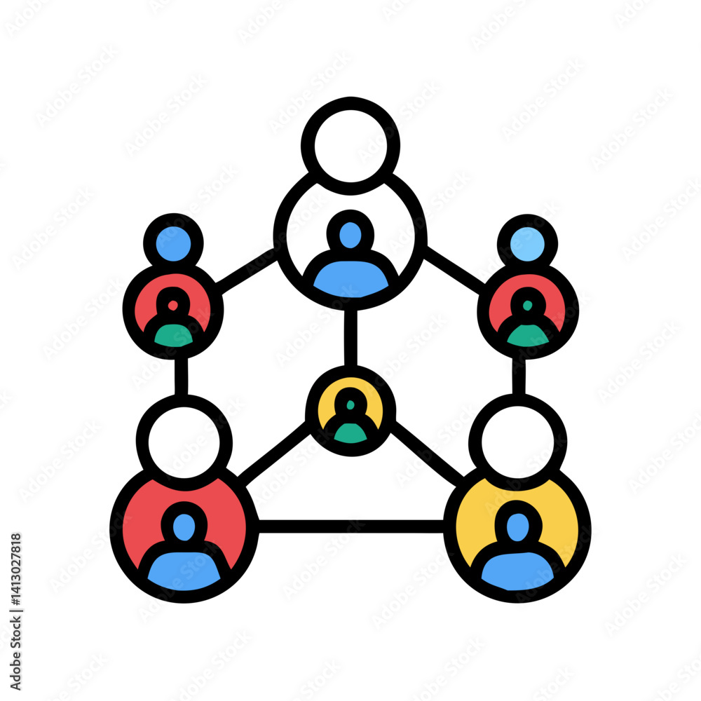 Aufkleber People Connection Icon Representing Business Networking