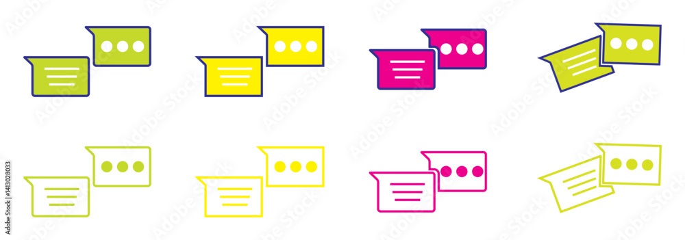 Aufkleber text message icon set. chat speech balloon vector symbol. dialog bubble. communicate pictogram. soci