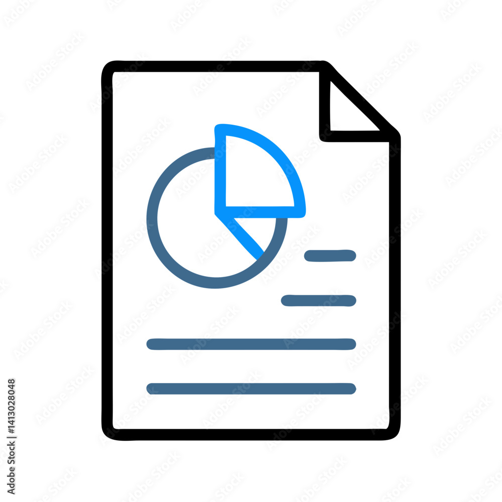 Aufkleber pie chart on document icon representing business report