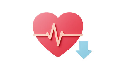 Isolated Heart with Decreasing Arrow