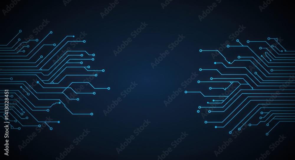 Aufkleber abstract dark blue background with interconnected lines resembling a circuit board.