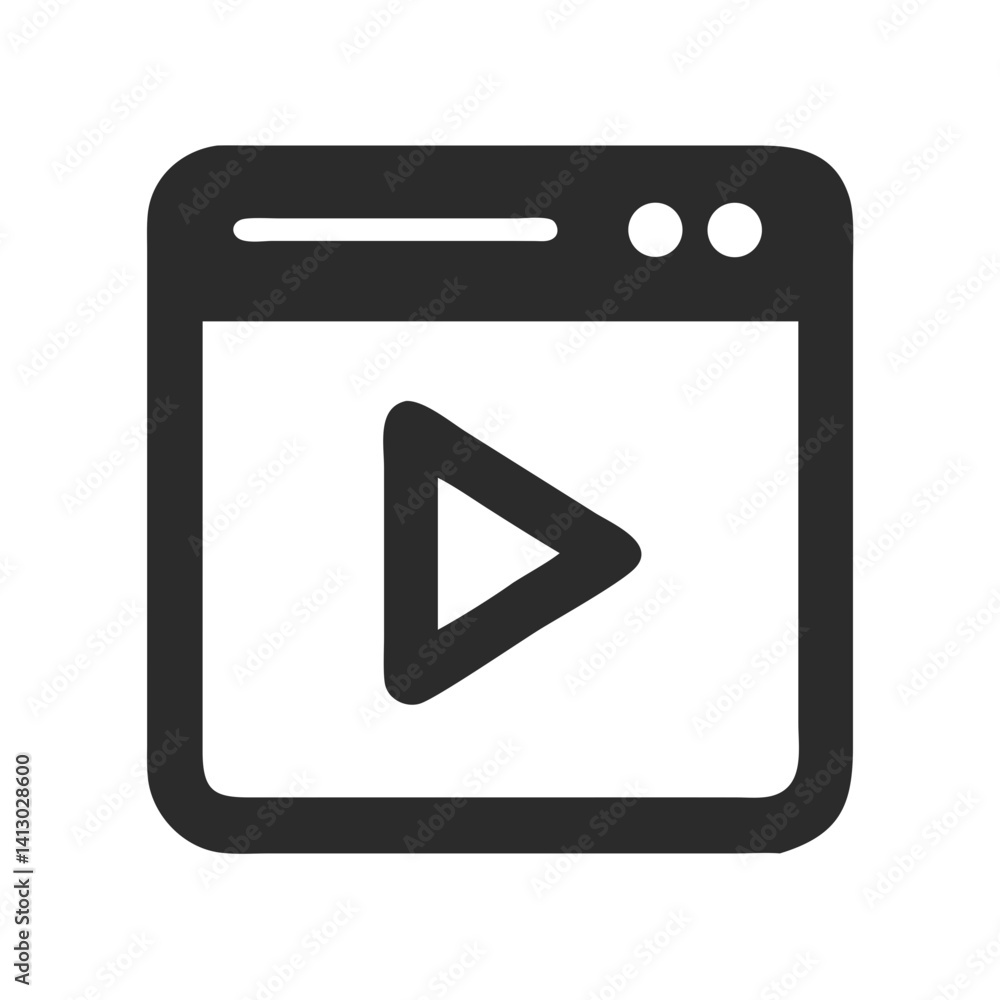 Poster play button icon representing media start action