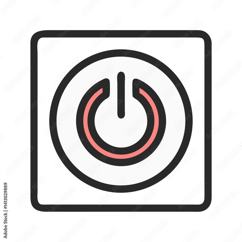 Poster power button icon representing system startup