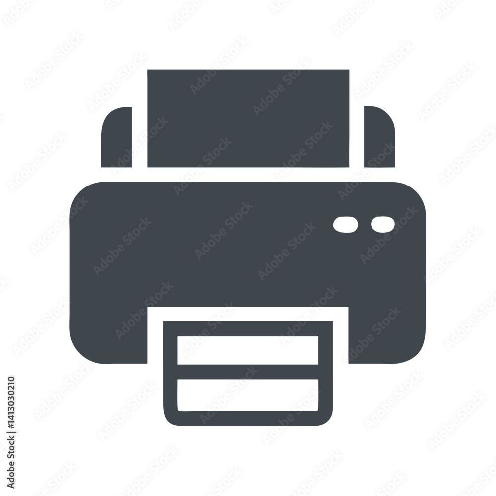 Poster printer icon representing print command