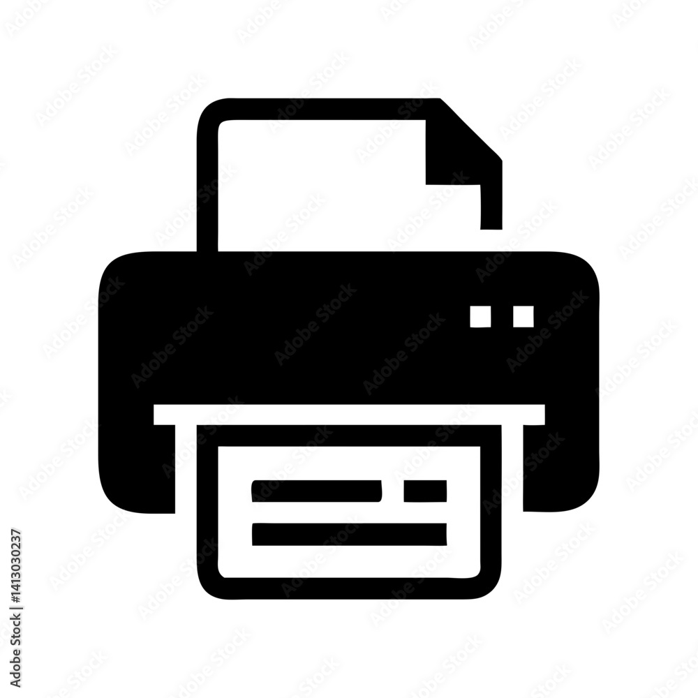 Poster printer icon representing print command