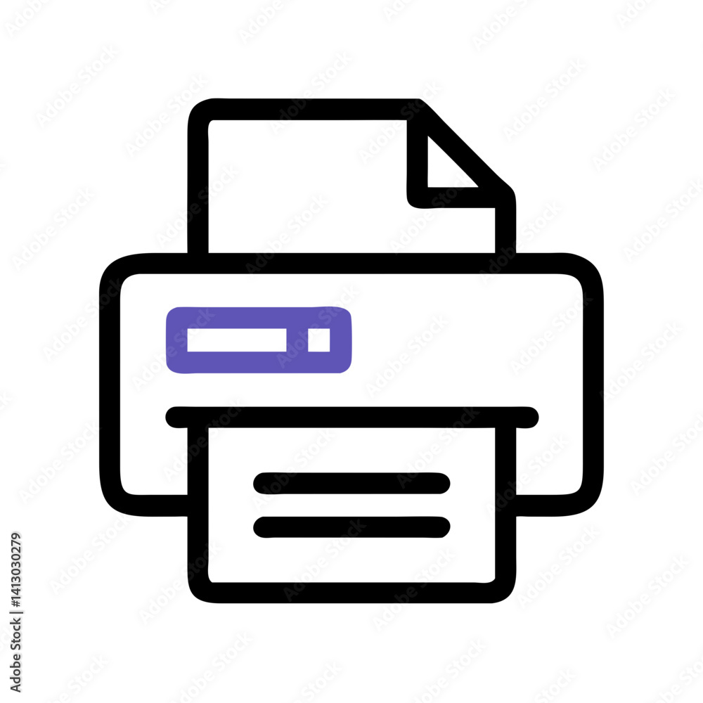 Poster printer icon representing print command