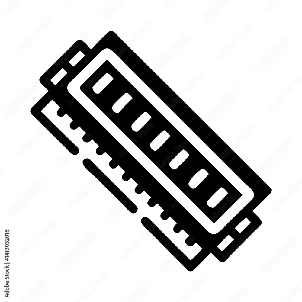Poster RAM Module Icon Representing Computer Memory Hardware