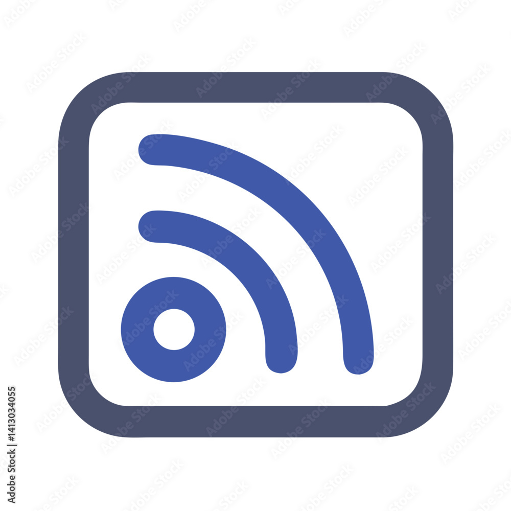 Poster RSS Signal Icon Representing Feed Subscription Notification