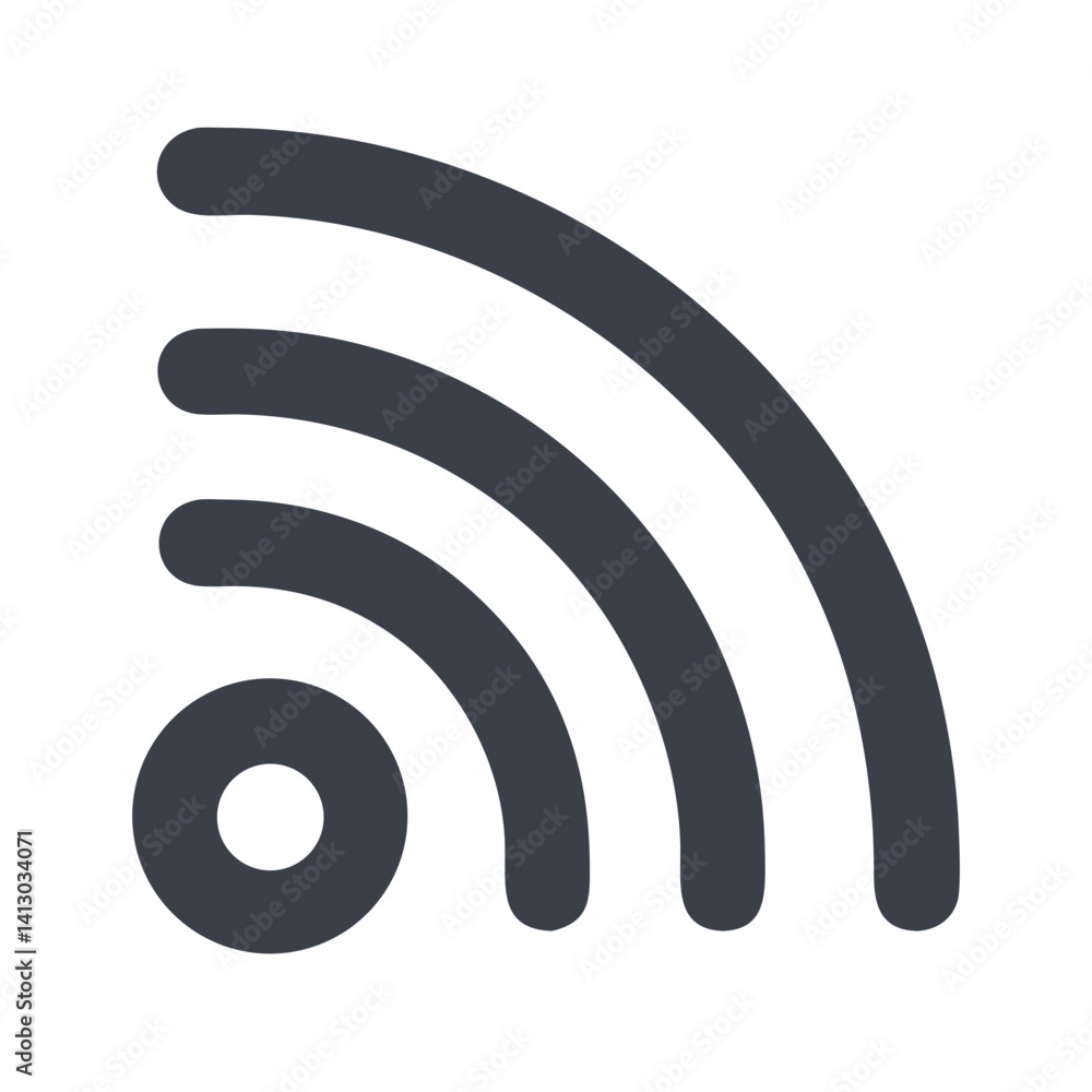 Poster RSS Signal Icon Representing Feed Subscription Notification