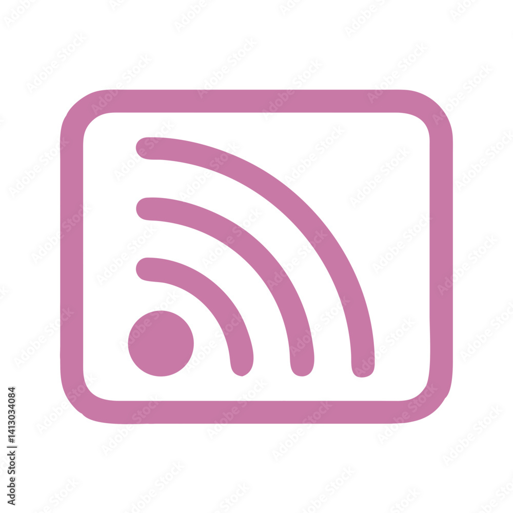 Leinwandbilder rss signal icon representing feed subscription notification