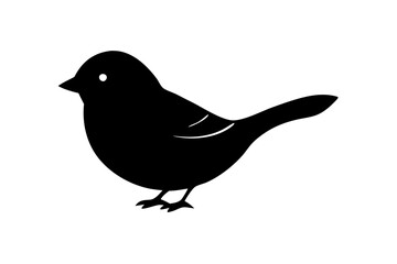 Obraz premium Minimalist Black Bird Silhouette Illustration Isolated On White Background Perfect For Graphic Design And Iconography Purposes, bird, silhouette, black, white, animal, vector, icon, illustration