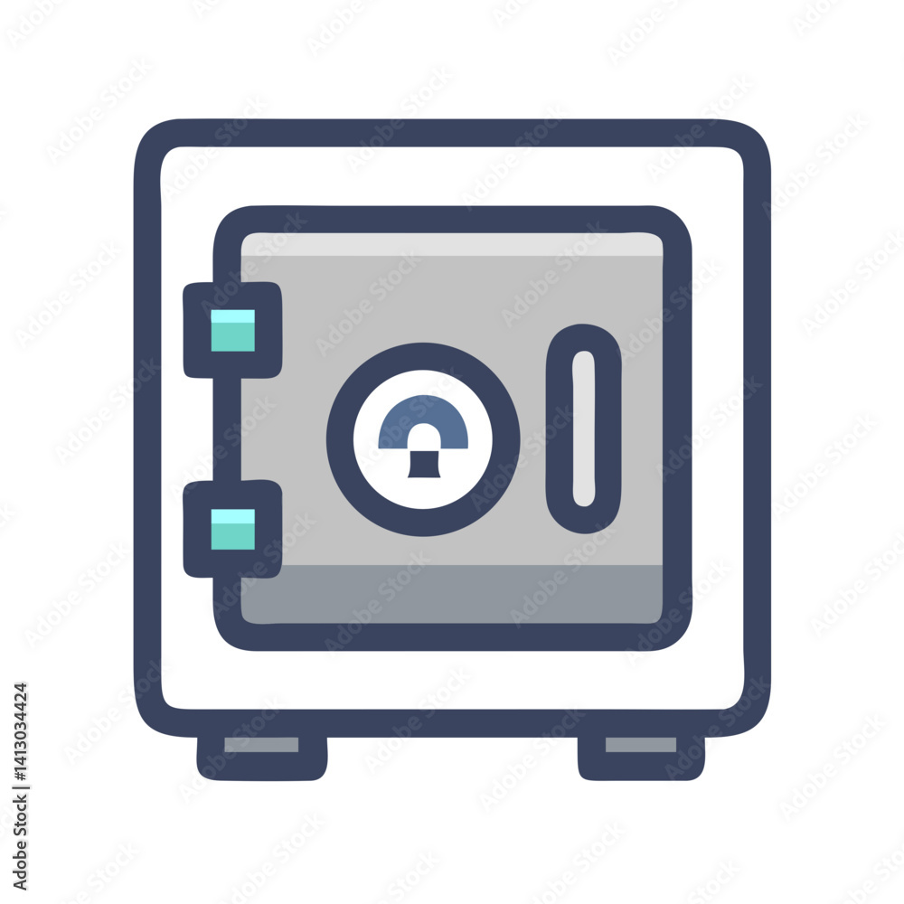 Poster Safe Box Icon Representing Secure Smart Storage Solution
