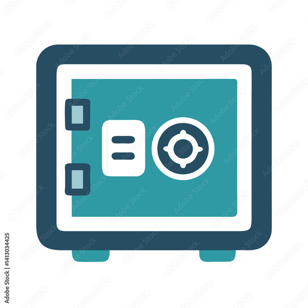 Poster Safe Box Icon Representing Secure Smart Storage Solution