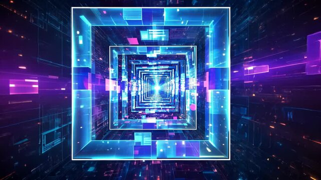Digital tunnel, data stream, futuristic background, technology concept, website banner