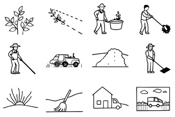 Farming Process Stages for Harvesting Display