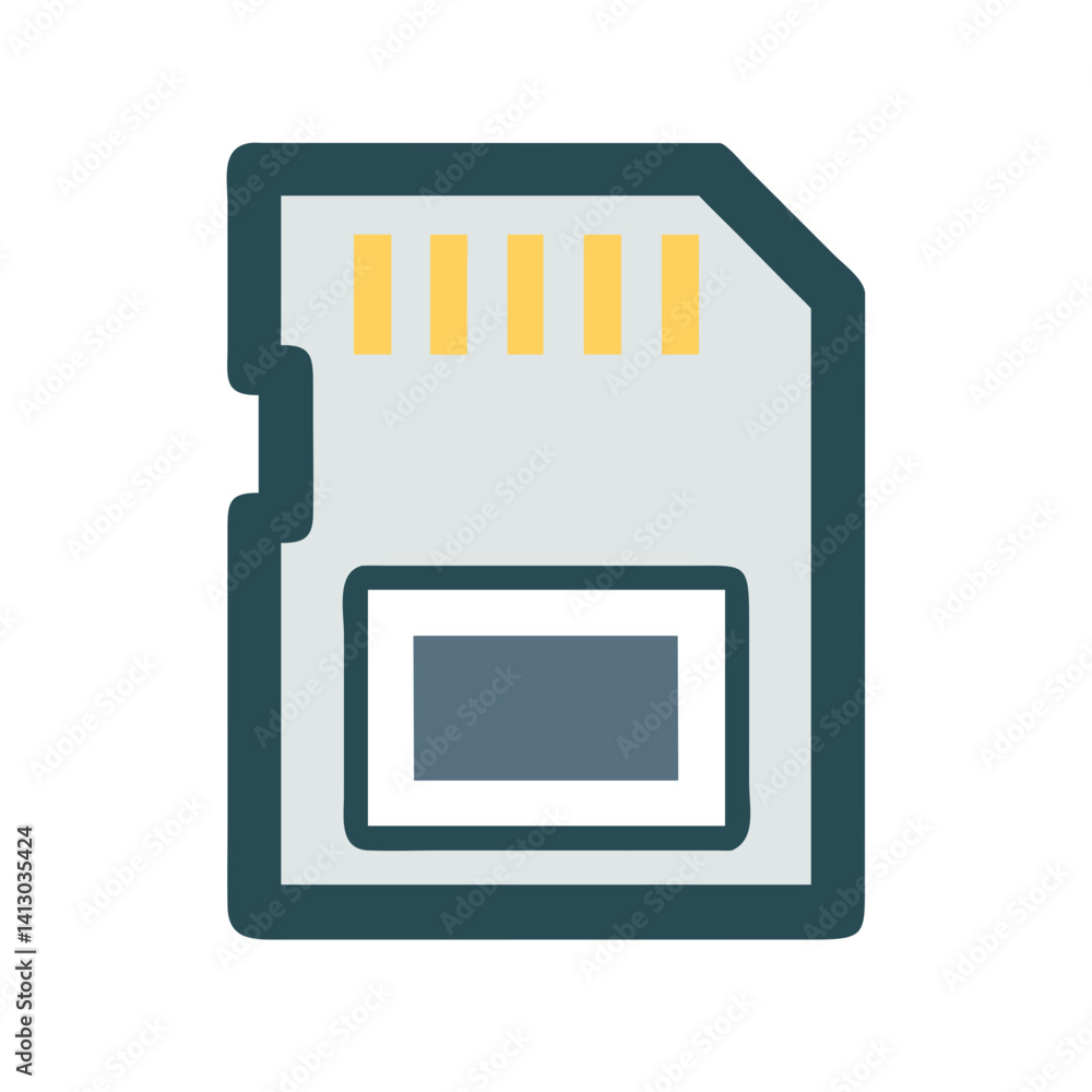 Poster sd card icon representing portable memory storage