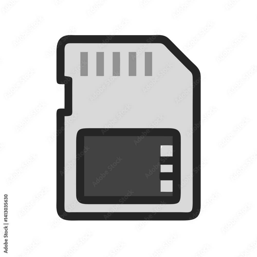 Poster sd card icon representing portable memory storage