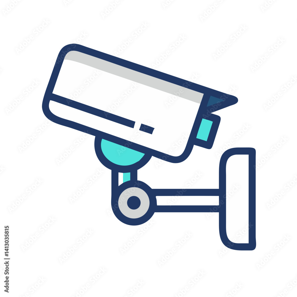 Poster security camera icon representing surveillance monitoring