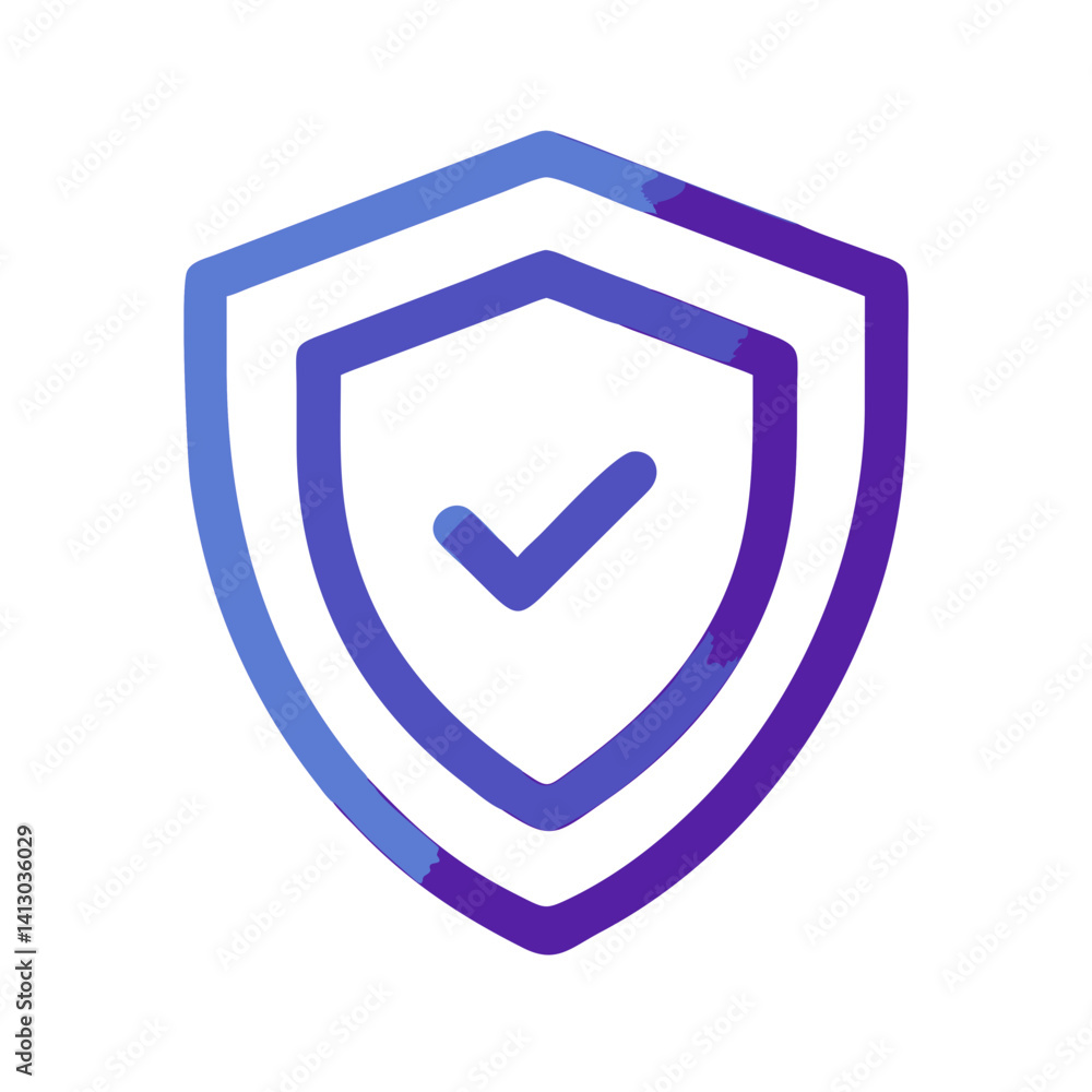 Aufkleber shield with check icon representing cybersecurity protection