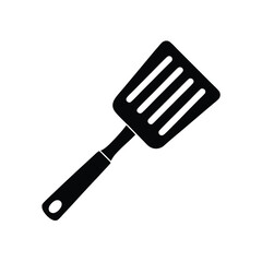 Kitchen Spatula Tool with Slotted Head Icon